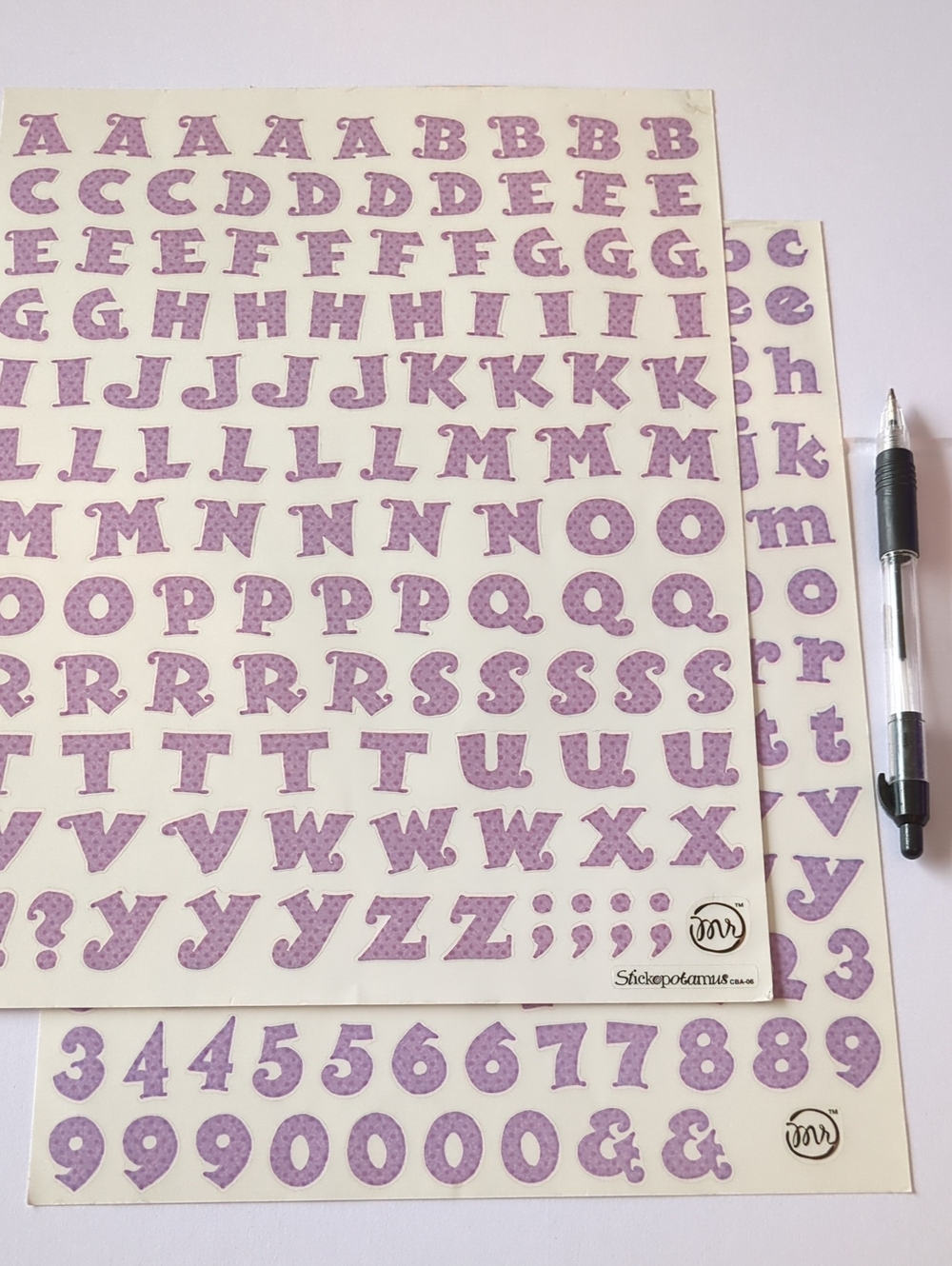 ☀️VTG Stickopotamus Purple Dot Alphabet Sticker Sheets Letters Numbers